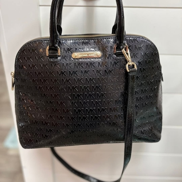 Michael Kors Glossy Black Satchel